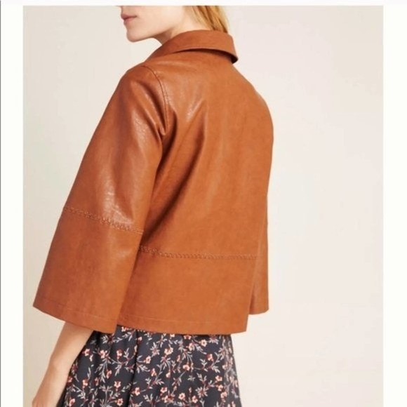 Anthro Hayden Embroidered Faux Leather Jacket - Small - Picture 7 of 12